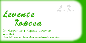 levente kopcsa business card
